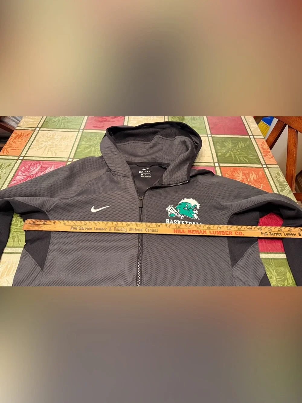 Rare Men’s Nike Tulane Basketball Dri-FIT Hoodie Jacket Large Gray Full Zip